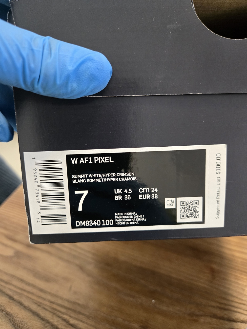 Nike Air Force 1 AF1 Pixel White-Crimson-Blue Womens Size 7 [DM8340-100] - Picture 9 of 10